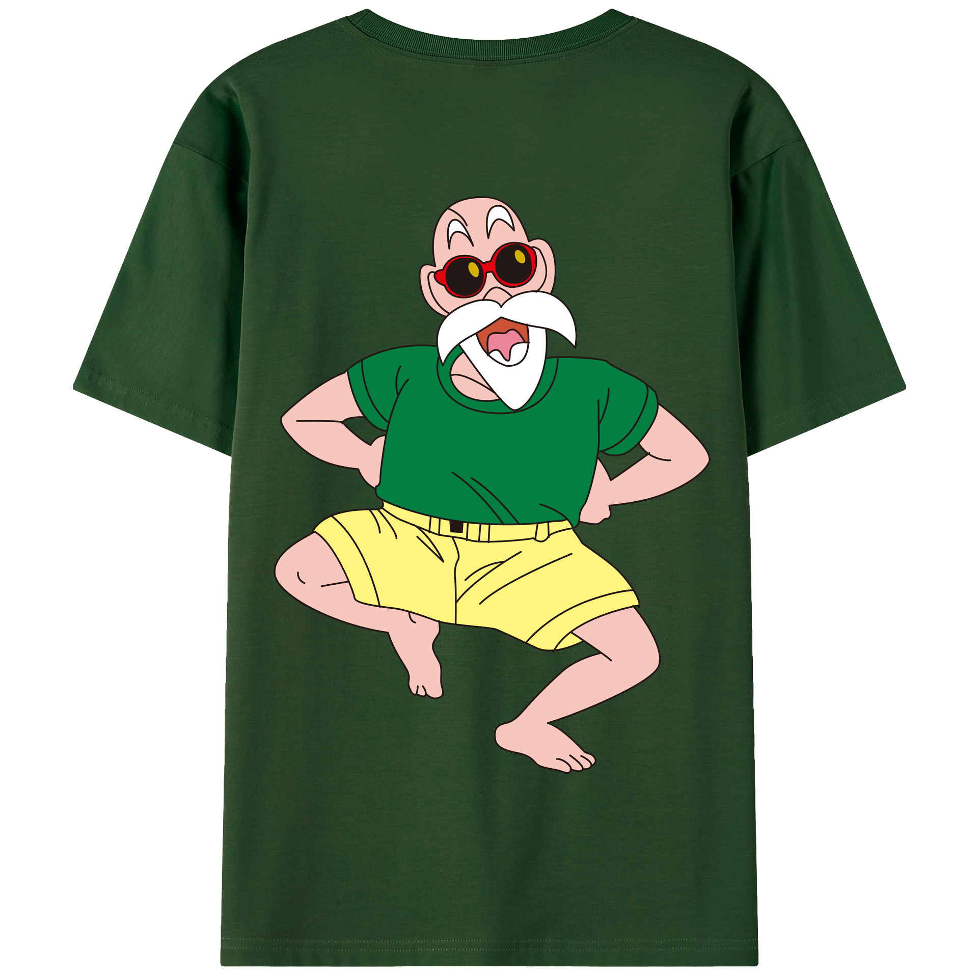 （画像用） ドラゴンボール 亀仙人（かめせんにん） DRAGON BALL Master Roshi Kame Sennin 綿100％半袖Tシャツ（背面プリント）